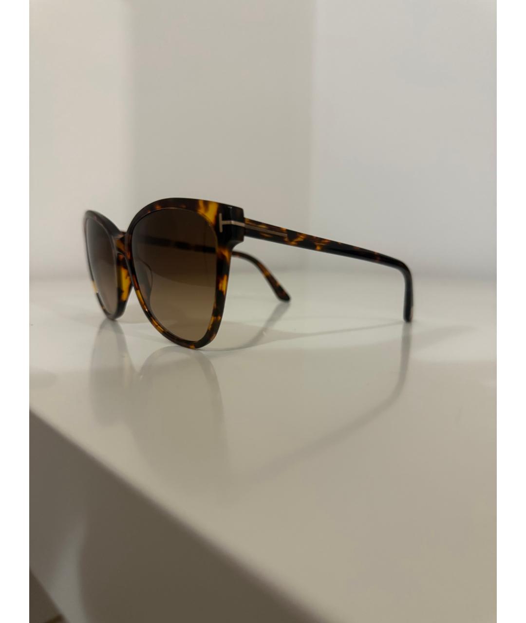 TOM FORD Коричневые пластиковые солнцезащитные очки, фото 3