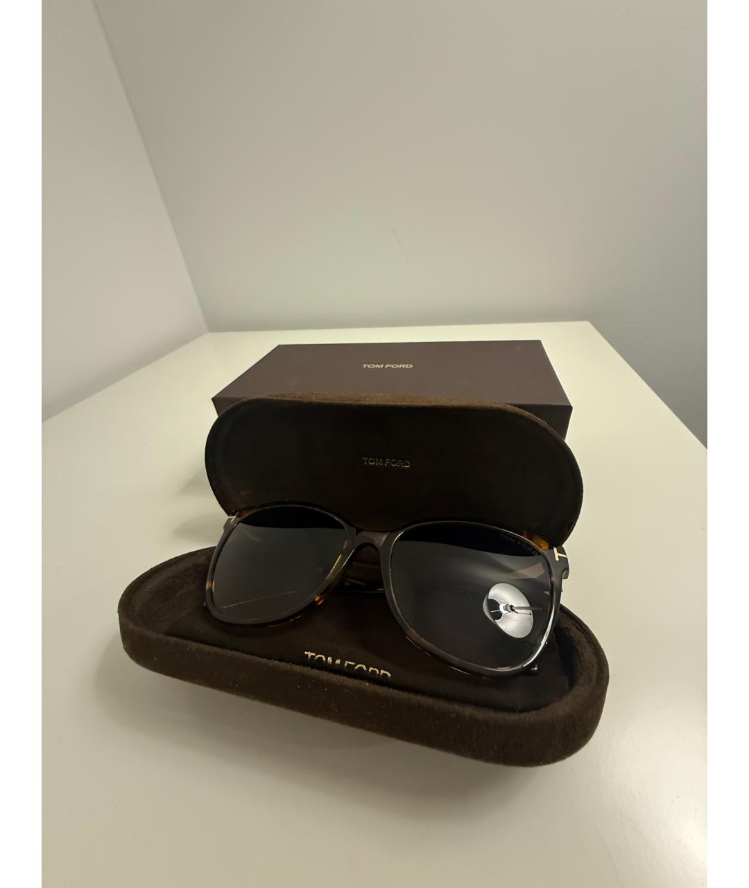 TOM FORD Коричневые пластиковые солнцезащитные очки, фото 5
