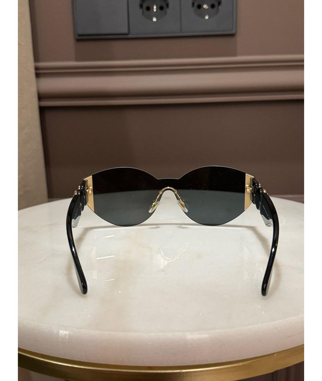 VERSACE Черные пластиковые солнцезащитные очки, фото 4