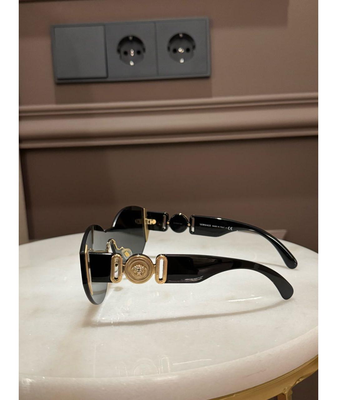 VERSACE Черные пластиковые солнцезащитные очки, фото 7