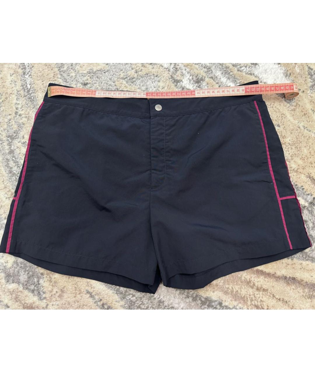 HERMES Темно-синие хлопко-эластановые шорты, фото 4