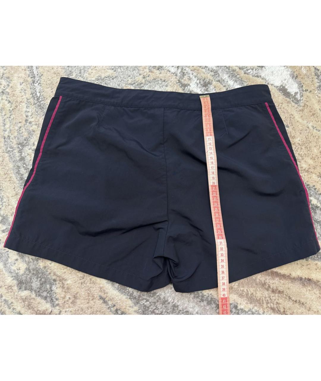 HERMES Темно-синие хлопко-эластановые шорты, фото 2