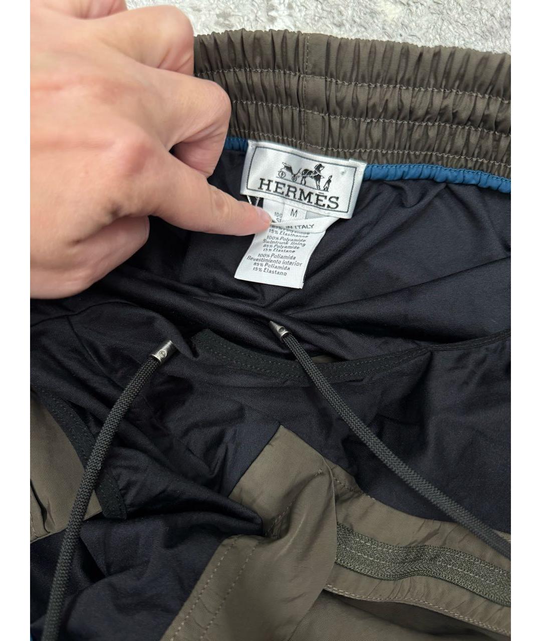 HERMES Горчичные полиэстеровые шорты, фото 3