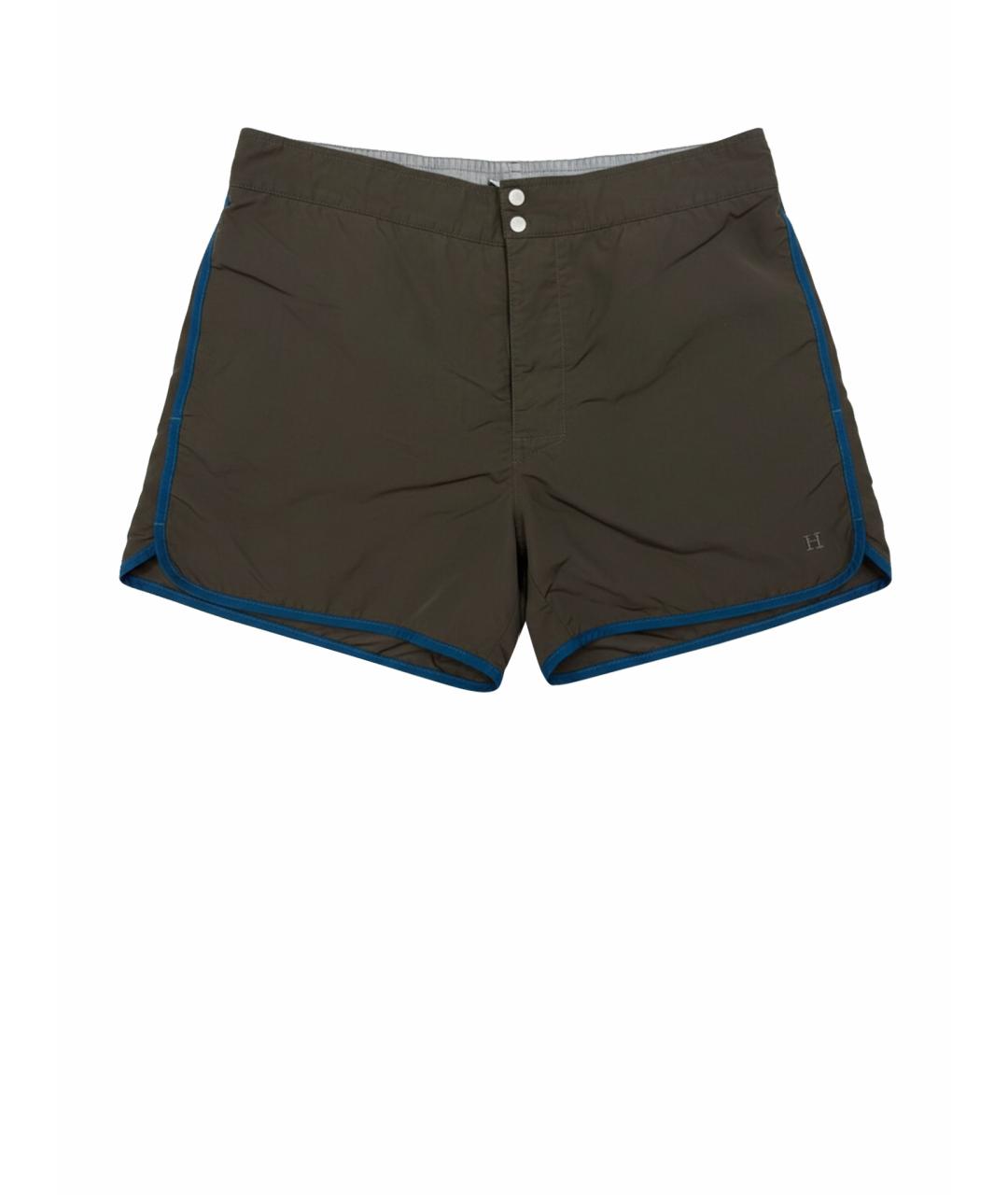 HERMES Горчичные полиэстеровые шорты, фото 1