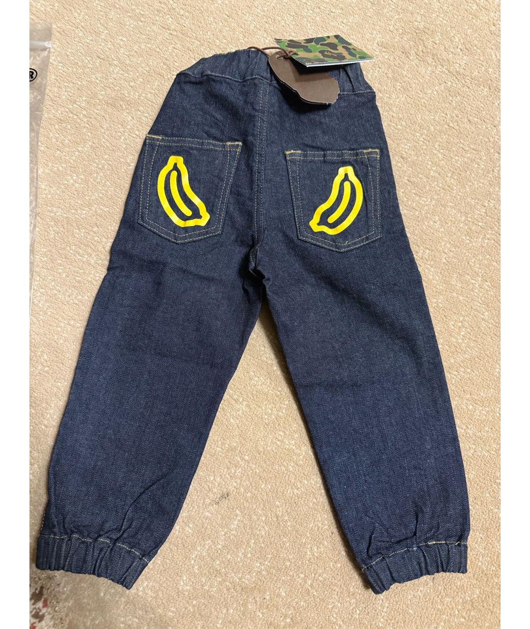 A BATHING APE Темно-синие хлопковые детские джинсы, фото 2