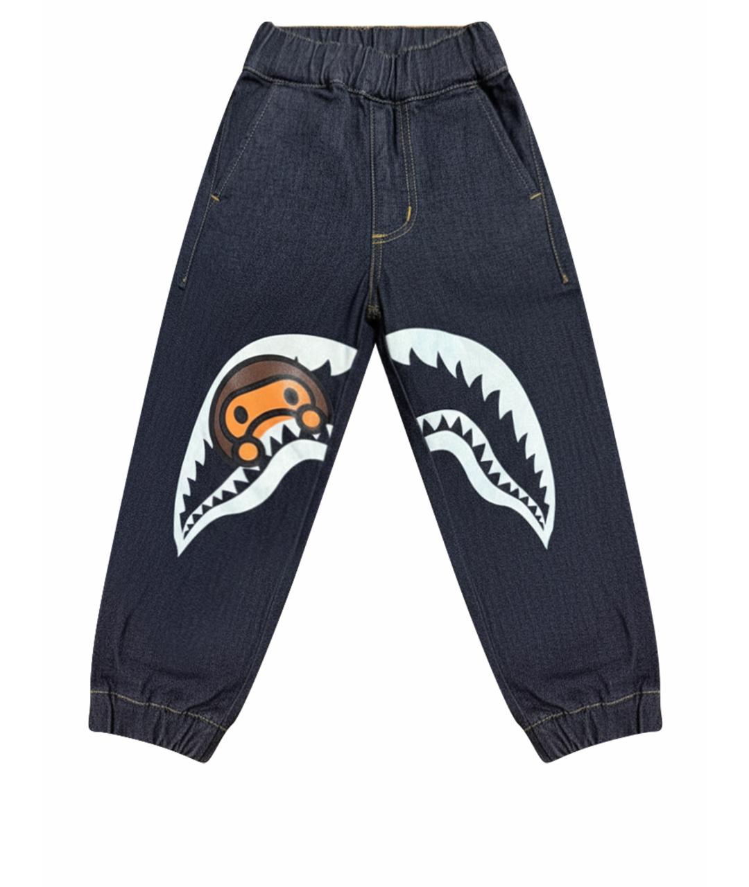 A BATHING APE Темно-синие хлопковые детские джинсы, фото 1