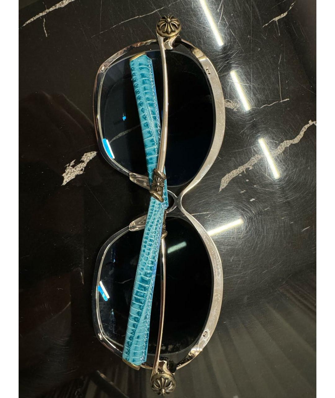 CHROME HEARTS Голубые металлические солнцезащитные очки, фото 4