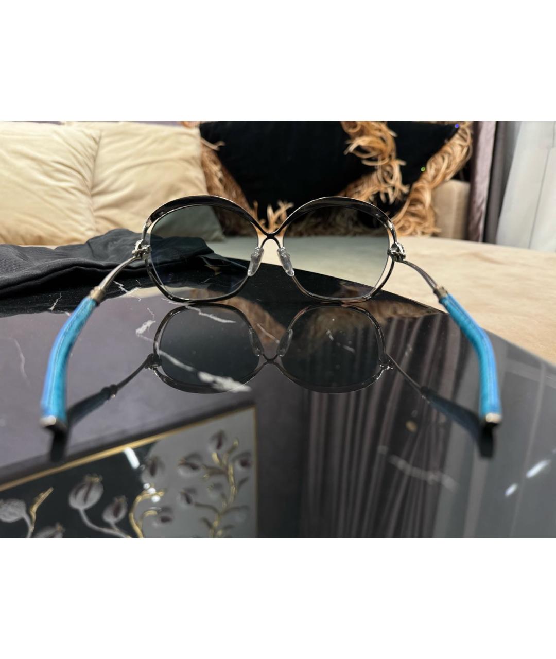 CHROME HEARTS Голубые металлические солнцезащитные очки, фото 2