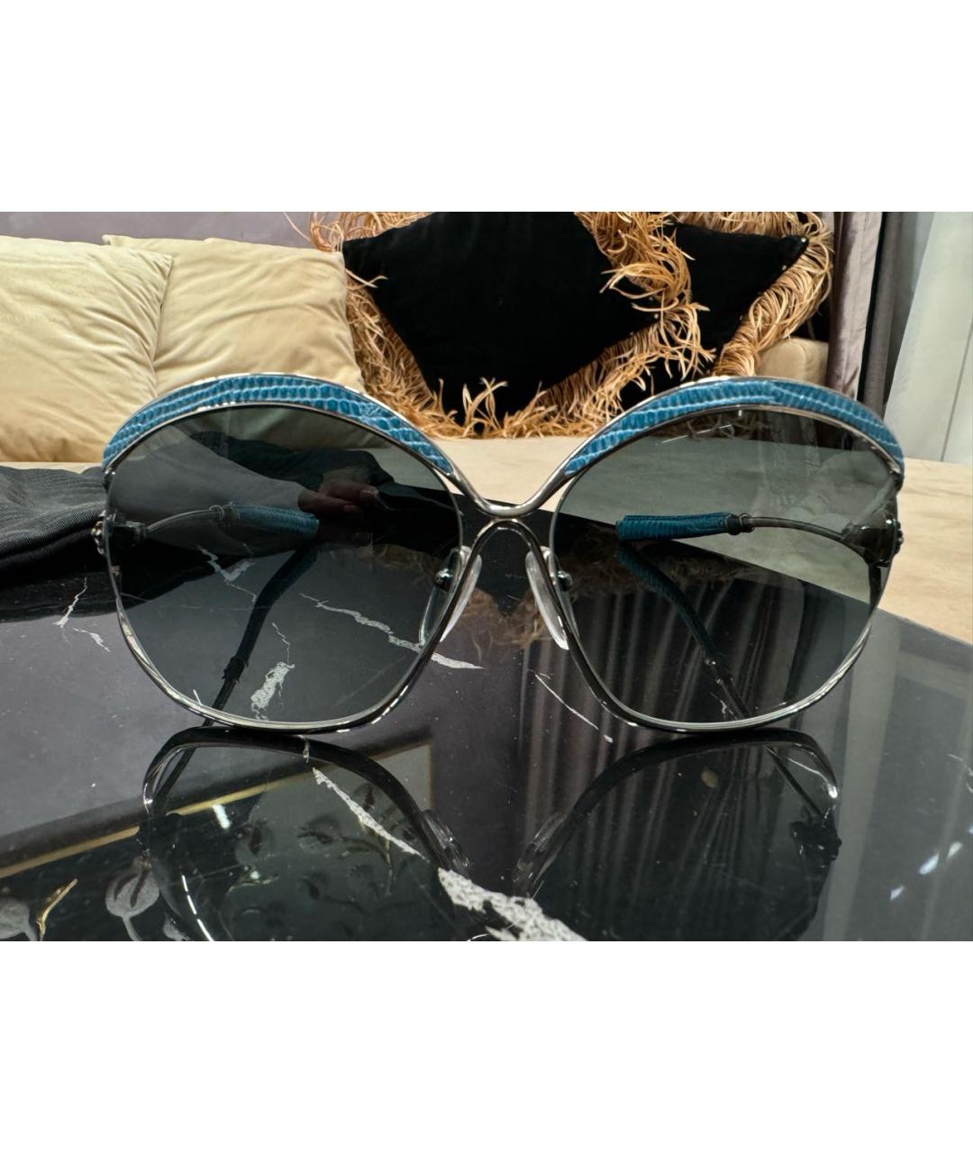 CHROME HEARTS Голубые металлические солнцезащитные очки, фото 5