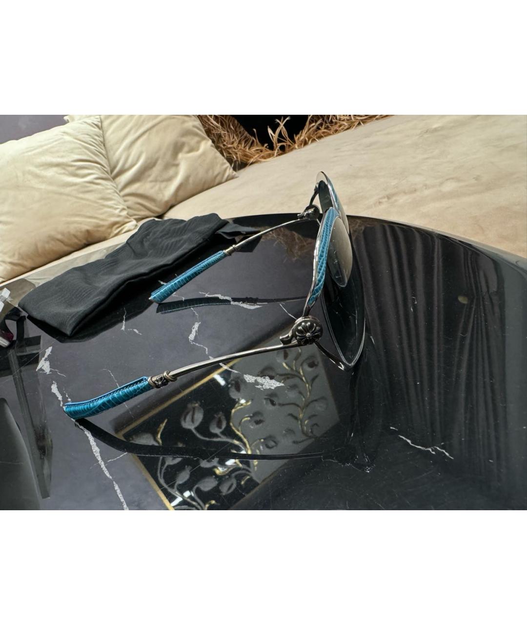 CHROME HEARTS Голубые металлические солнцезащитные очки, фото 3