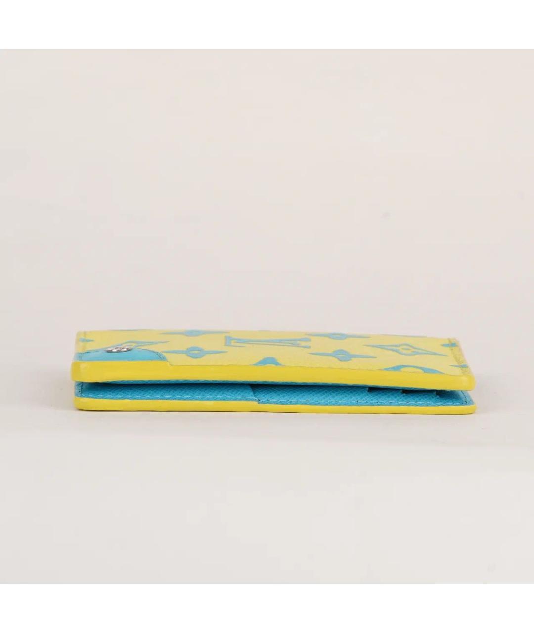 LOUIS VUITTON Желтый кожаный кардхолдер, фото 6