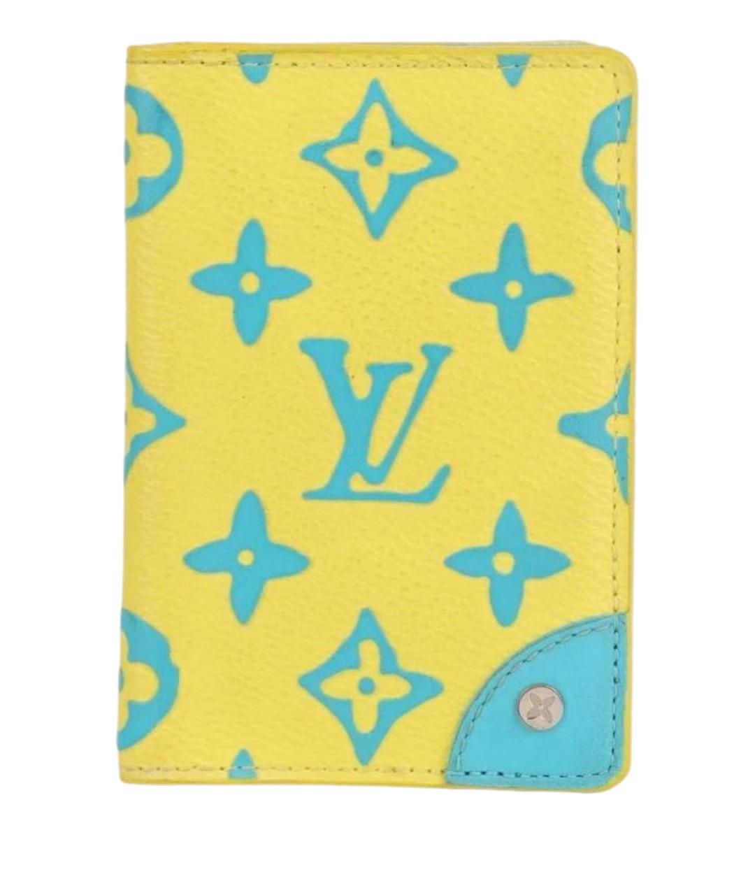 LOUIS VUITTON Желтый кожаный кардхолдер, фото 1