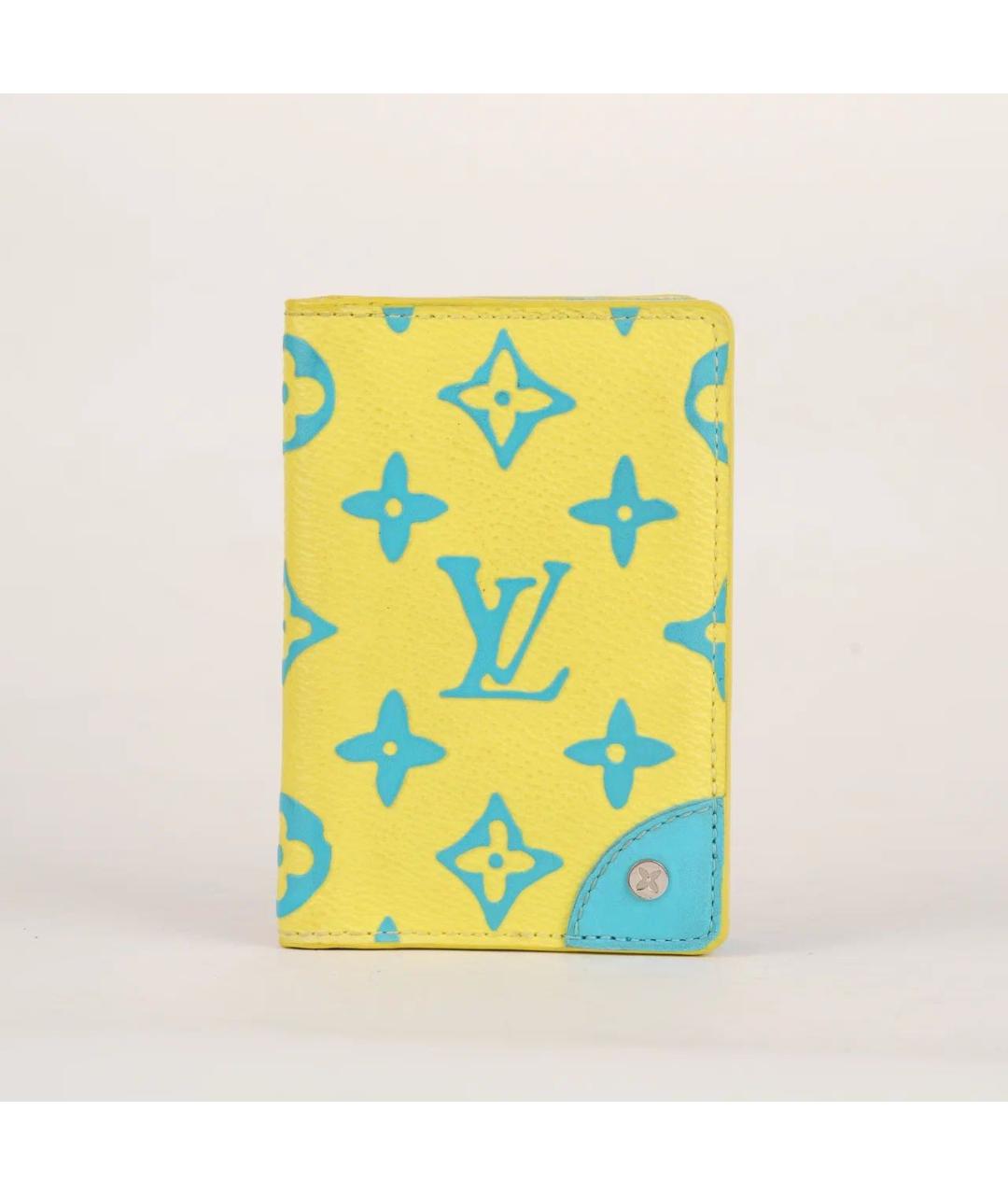 LOUIS VUITTON Желтый кожаный кардхолдер, фото 7