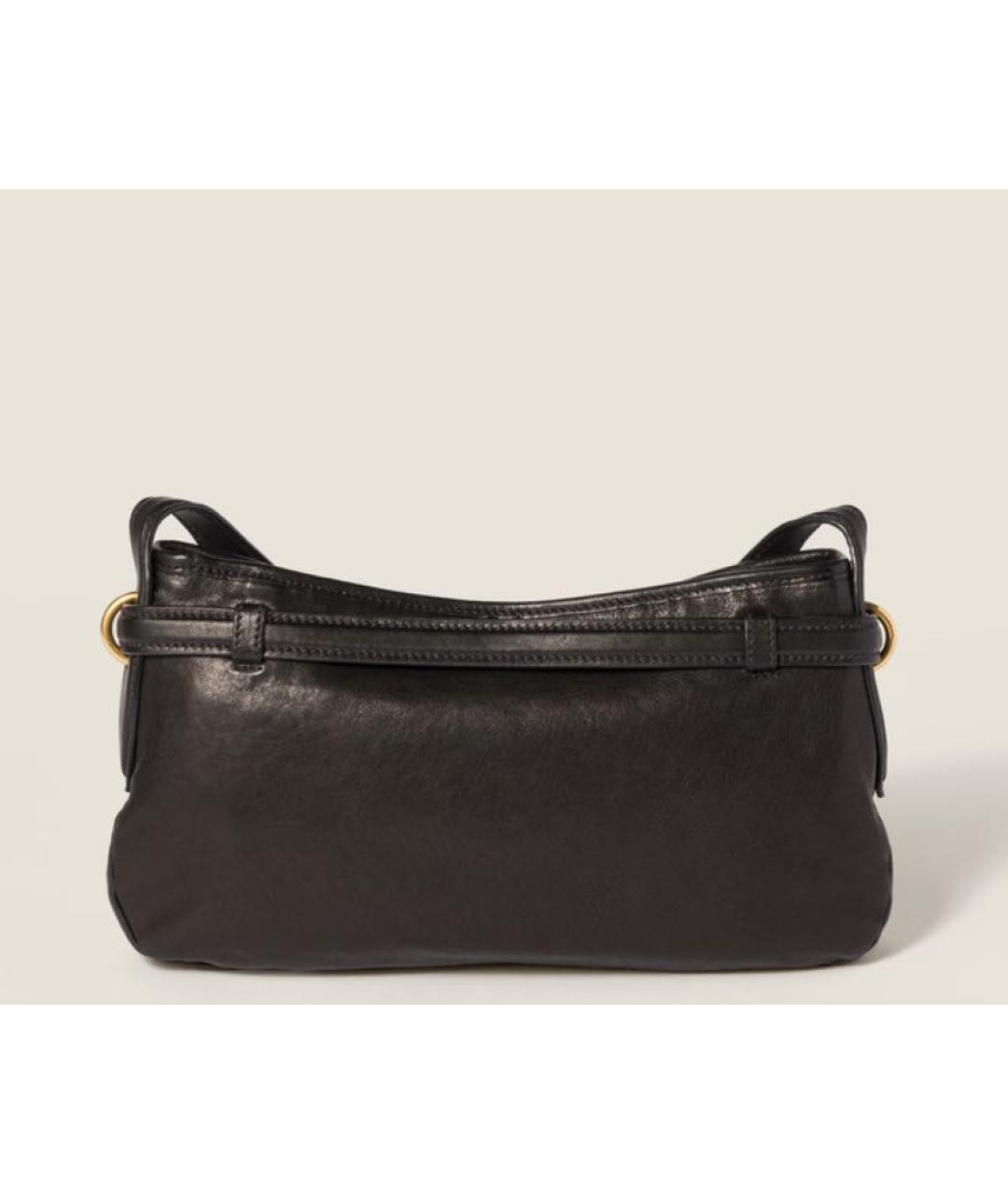 MIU MIU Черная кожаная сумка с короткими ручками, фото 3