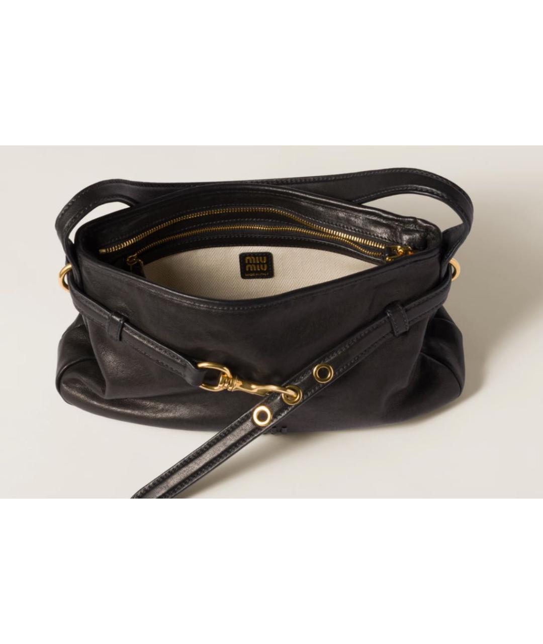 MIU MIU Черная кожаная сумка с короткими ручками, фото 2