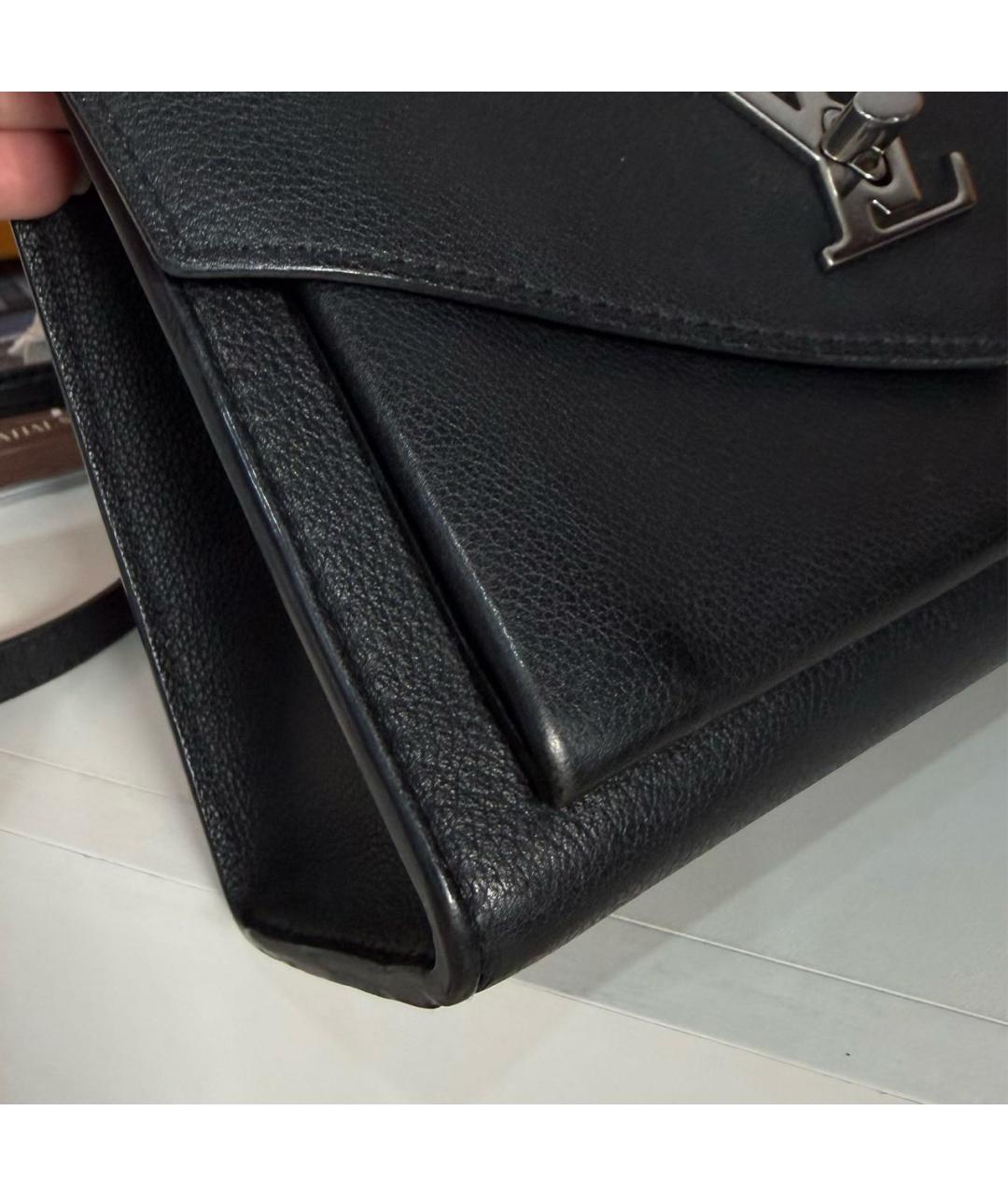 LOUIS VUITTON Черная кожаная сумка через плечо, фото 6