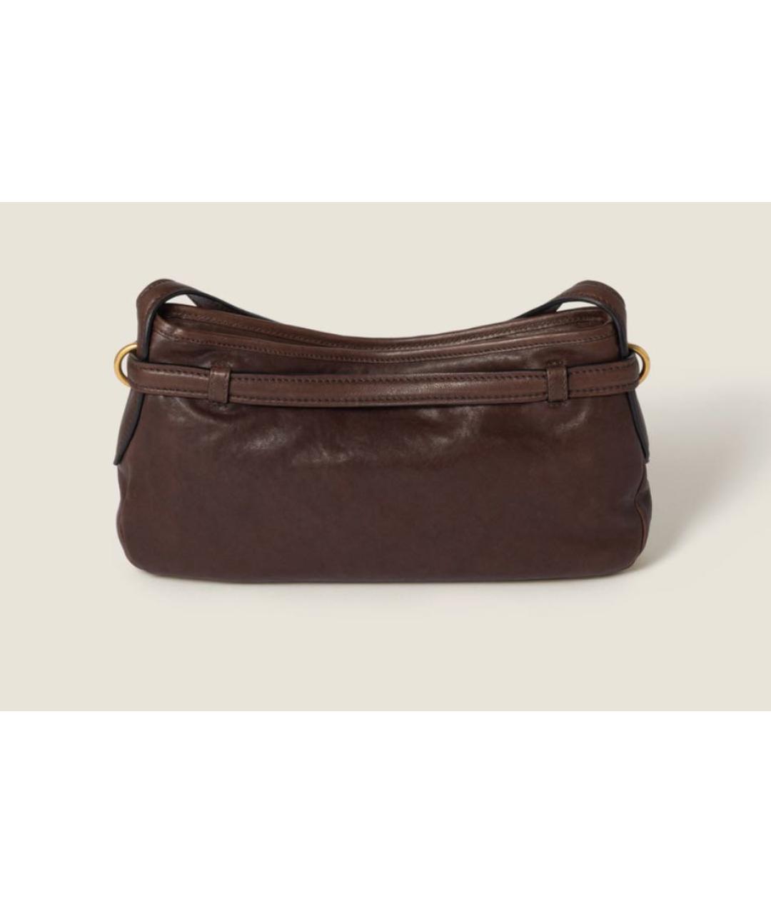 MIU MIU Коричневая кожаная сумка через плечо, фото 3