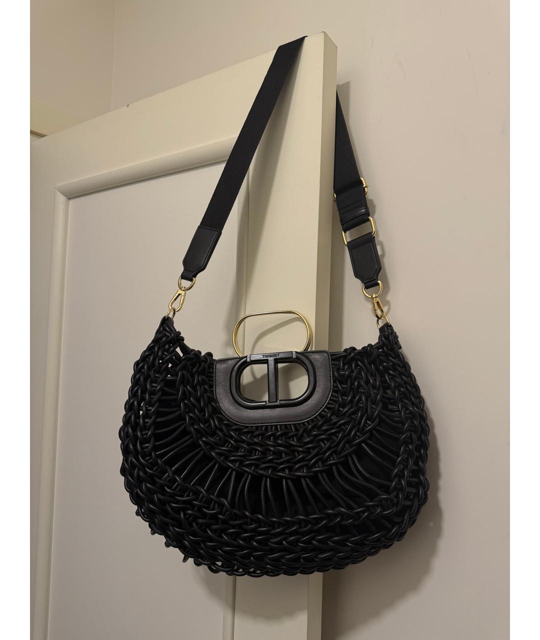 TWIN-SET Черная сумка тоут, фото 3