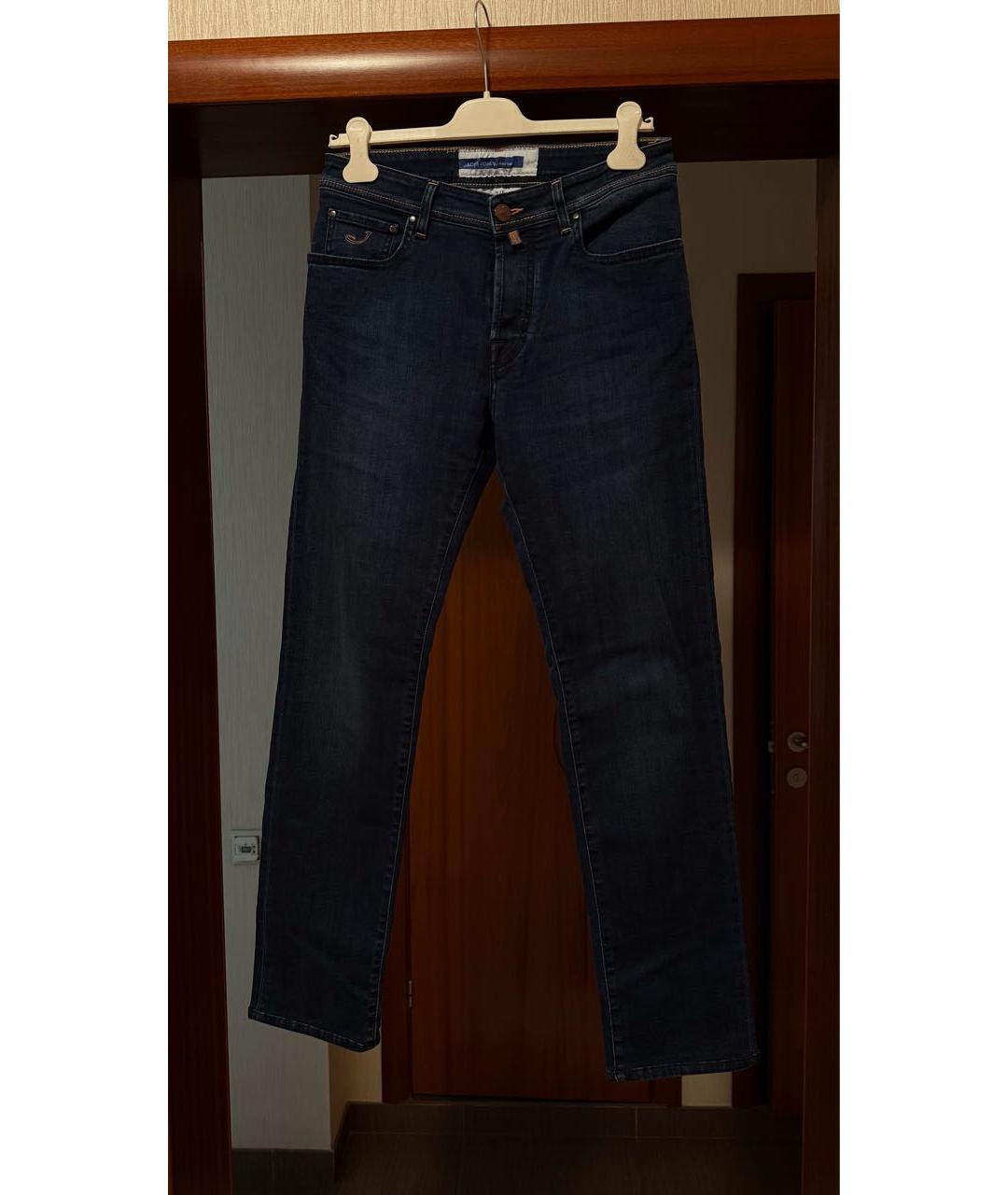 JACOB COHEN Темно-синие хлопко-эластановые прямые джинсы, фото 7