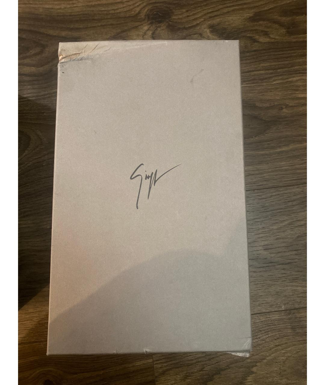 GIUSEPPE ZANOTTI DESIGN Черные кожаные низкие кроссовки / кеды, фото 8