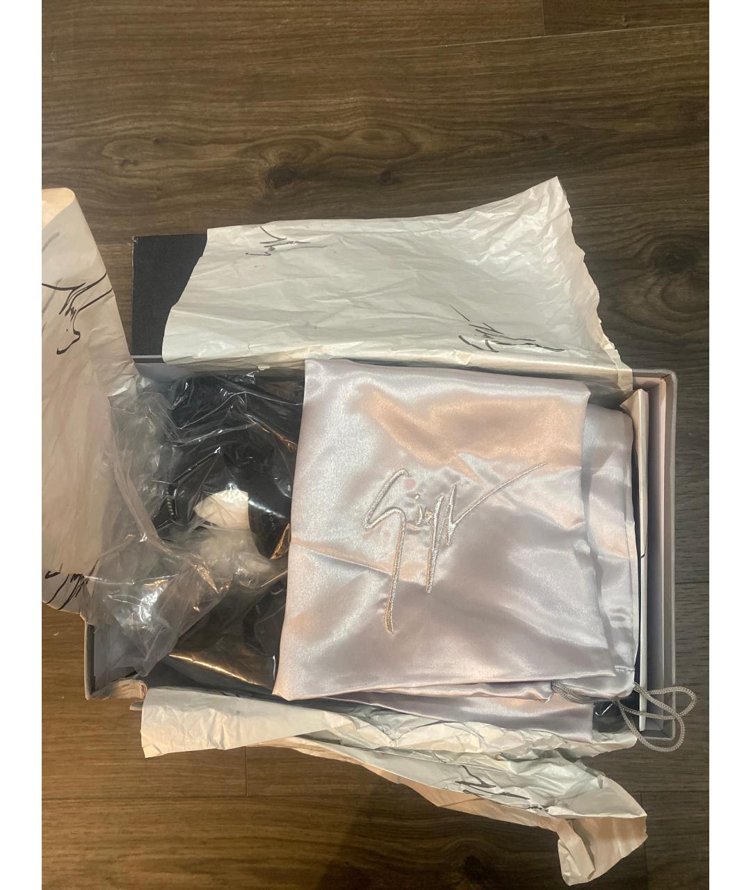 GIUSEPPE ZANOTTI DESIGN Черные кожаные низкие кроссовки / кеды, фото 7