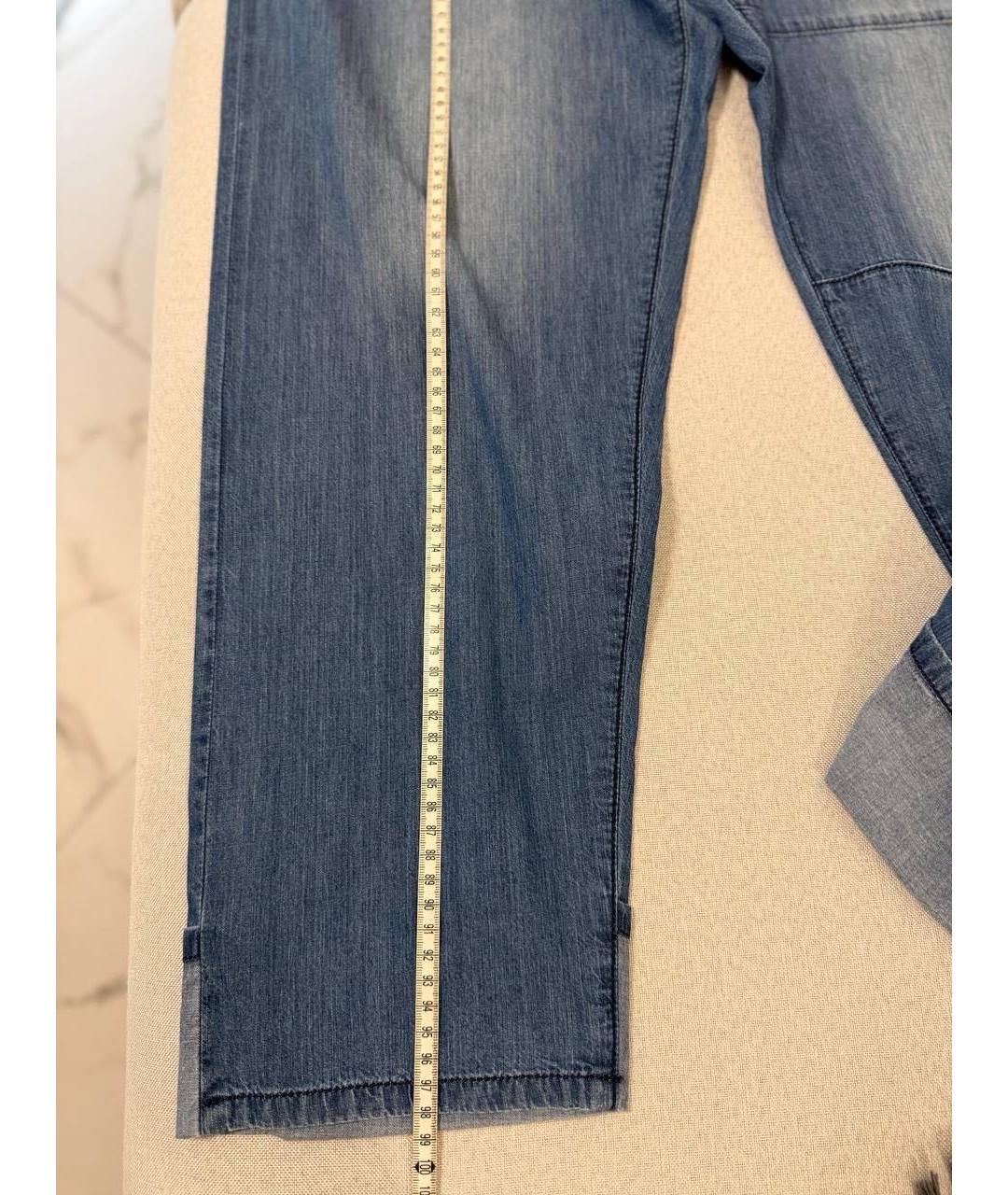KITON Синие хлопковые прямые джинсы, фото 6