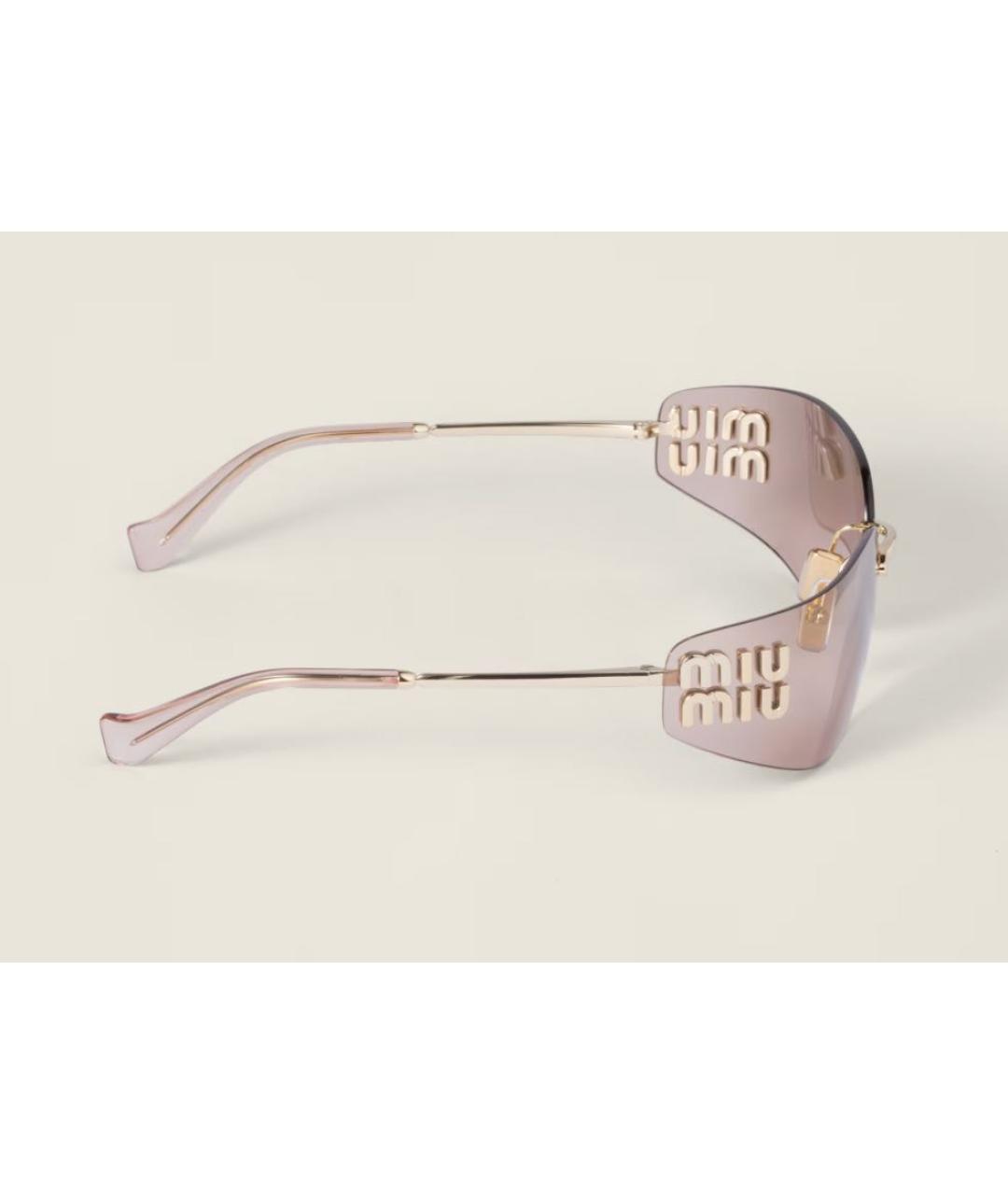 MIU MIU Коричневые металлические солнцезащитные очки, фото 2