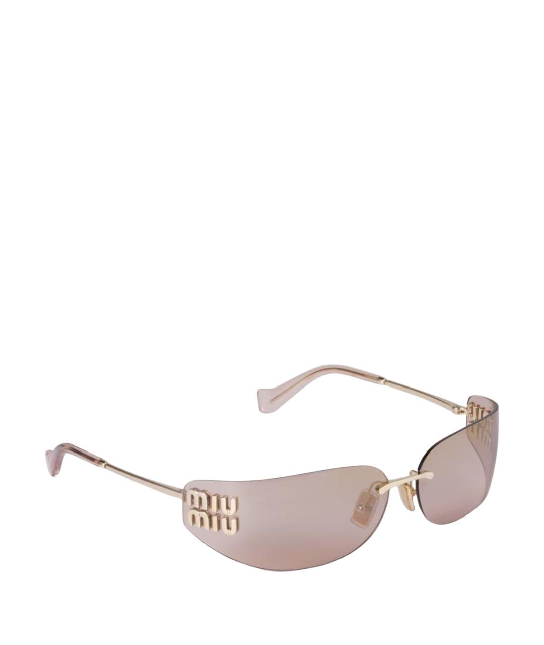 MIU MIU Коричневые металлические солнцезащитные очки, фото 1