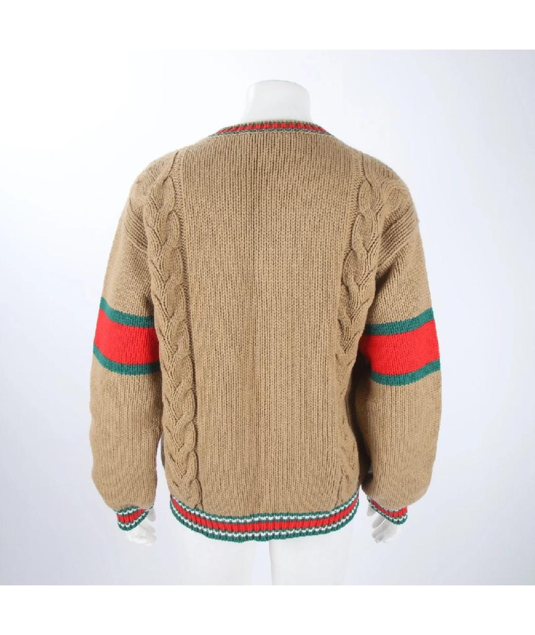 GUCCI Коричневый шерстяной джемпер / свитер, фото 7