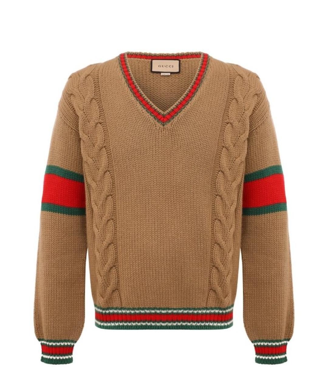 GUCCI Коричневый шерстяной джемпер / свитер, фото 10