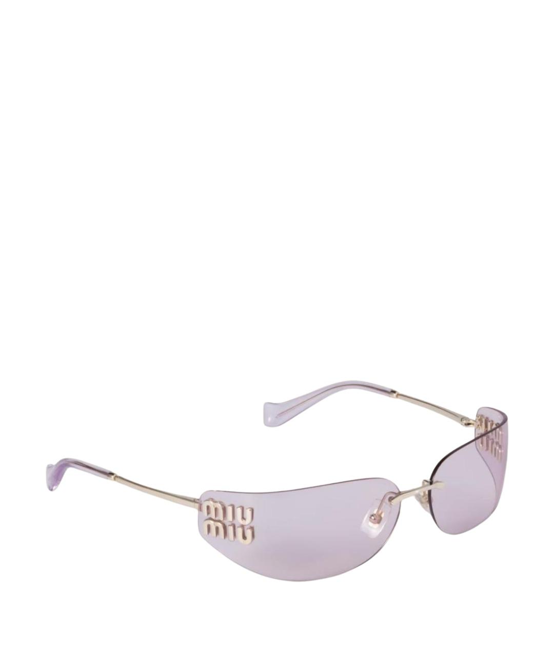 MIU MIU Розовые металлические солнцезащитные очки, фото 1
