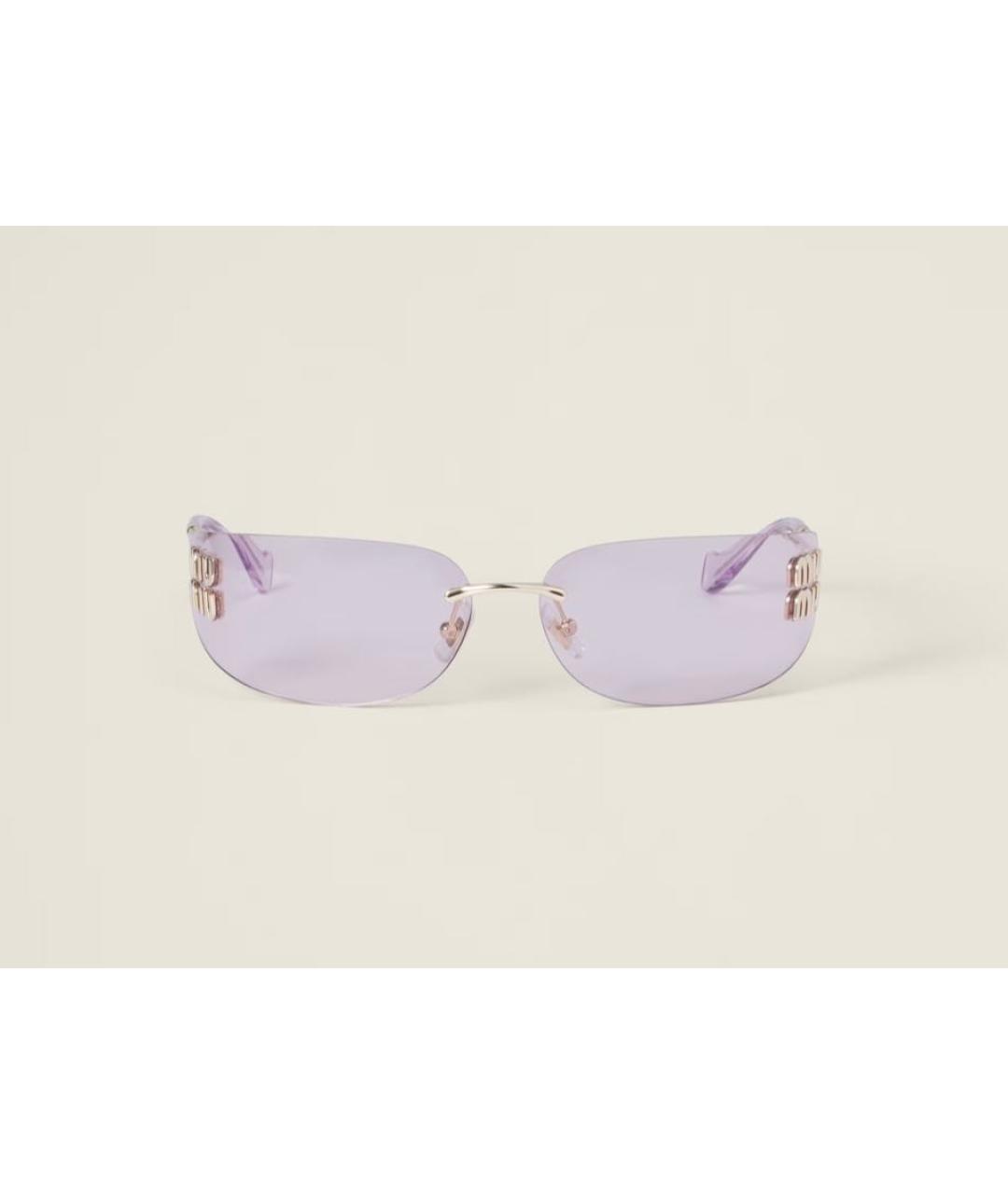 MIU MIU Розовые металлические солнцезащитные очки, фото 3