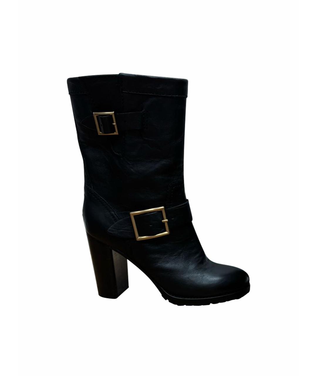 JIMMY CHOO Черные кожаные полусапоги, фото 1