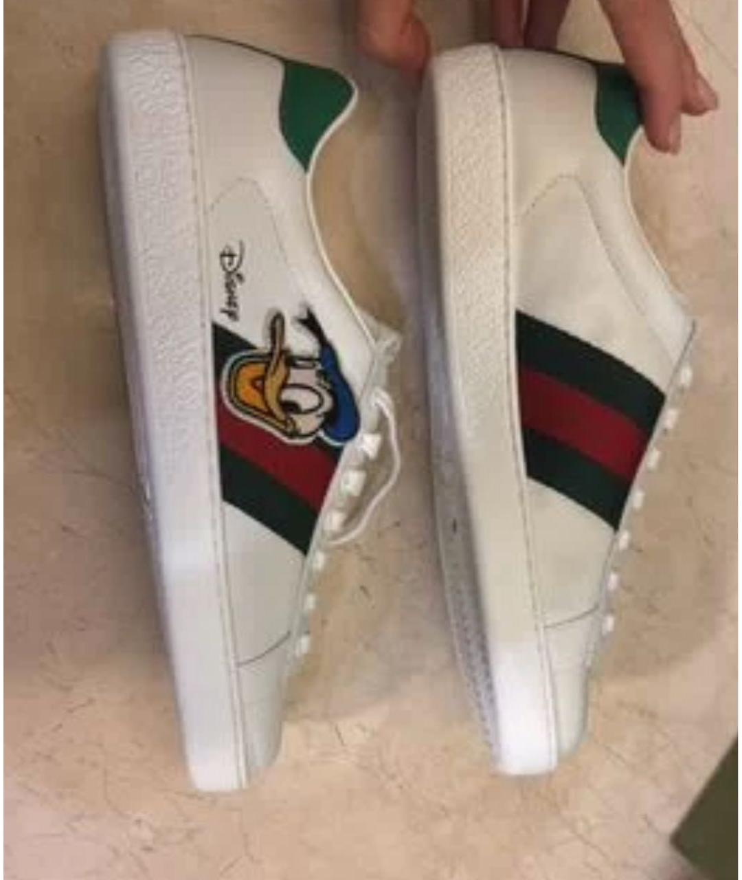 GUCCI Белые кожаные кеды, фото 5