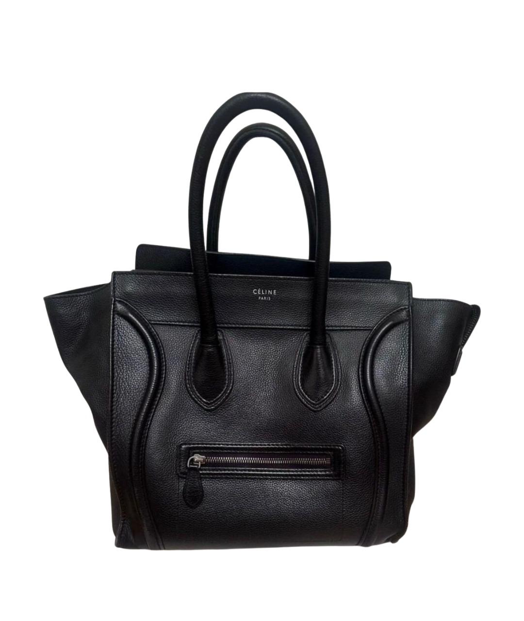 CELINE Черная кожаная сумка тоут, фото 1
