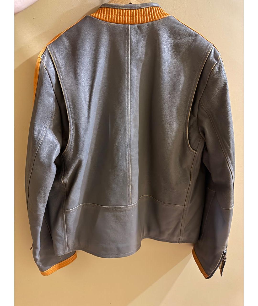 DIESEL Оранжевая кожаная куртка, фото 2