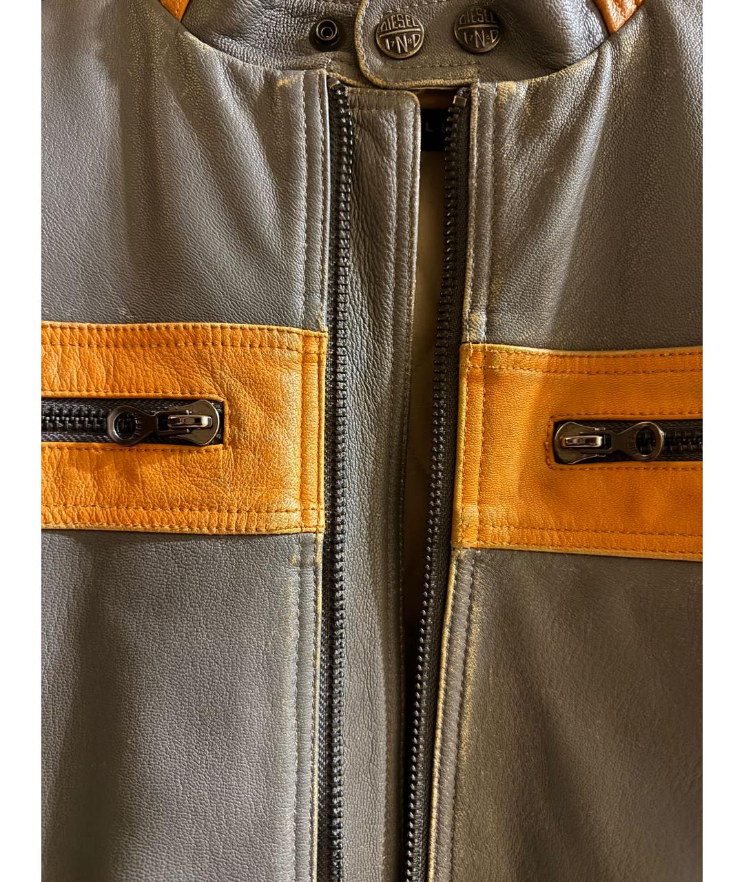 DIESEL Оранжевая кожаная куртка, фото 6