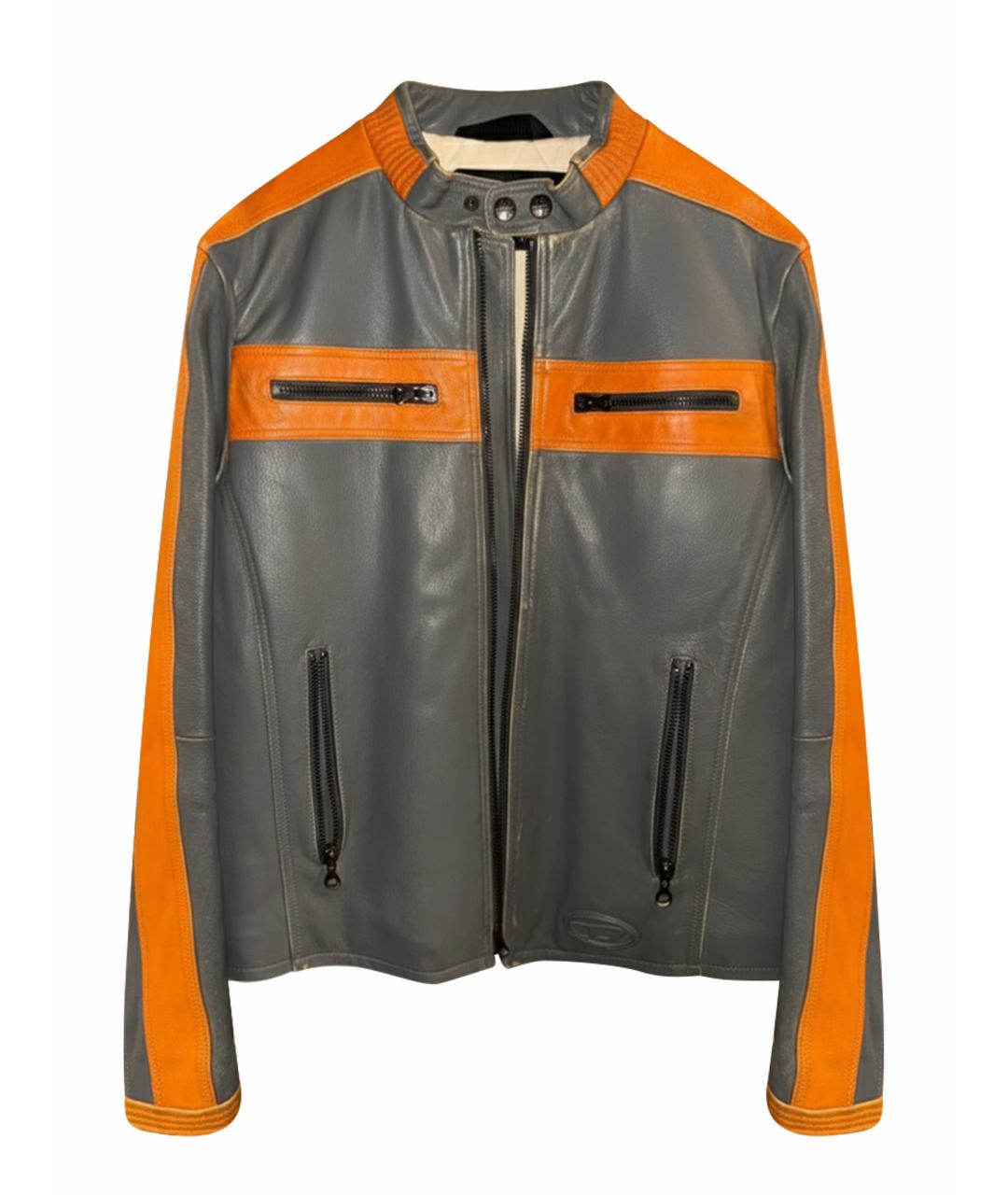 DIESEL Оранжевая кожаная куртка, фото 1