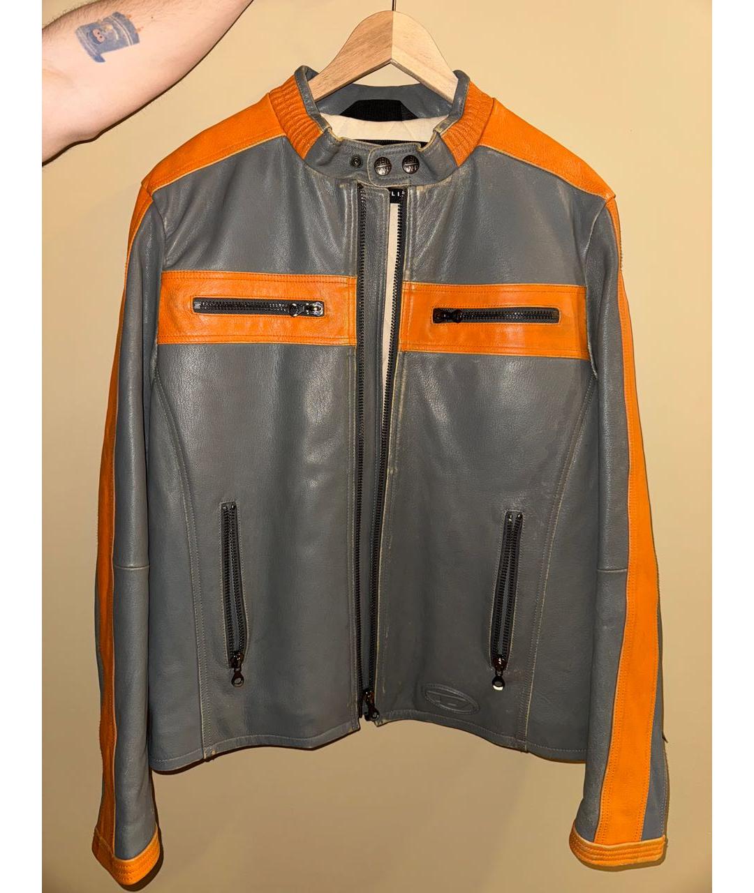 DIESEL Оранжевая кожаная куртка, фото 7
