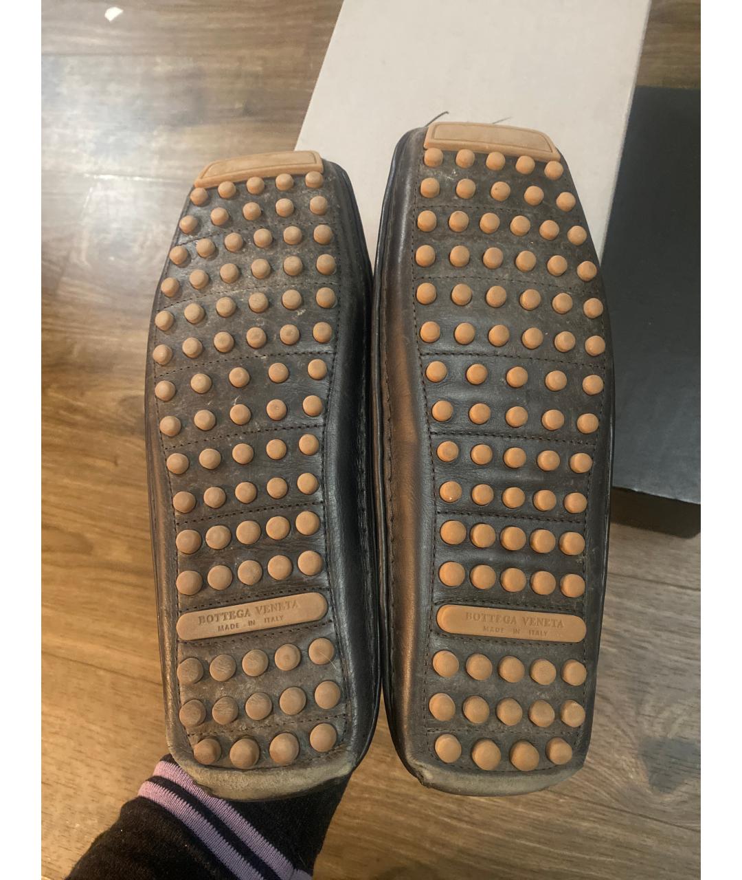 BOTTEGA VENETA Черные кожаные мокасины, фото 5