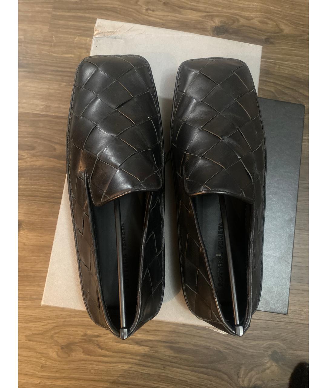 BOTTEGA VENETA Черные кожаные мокасины, фото 3