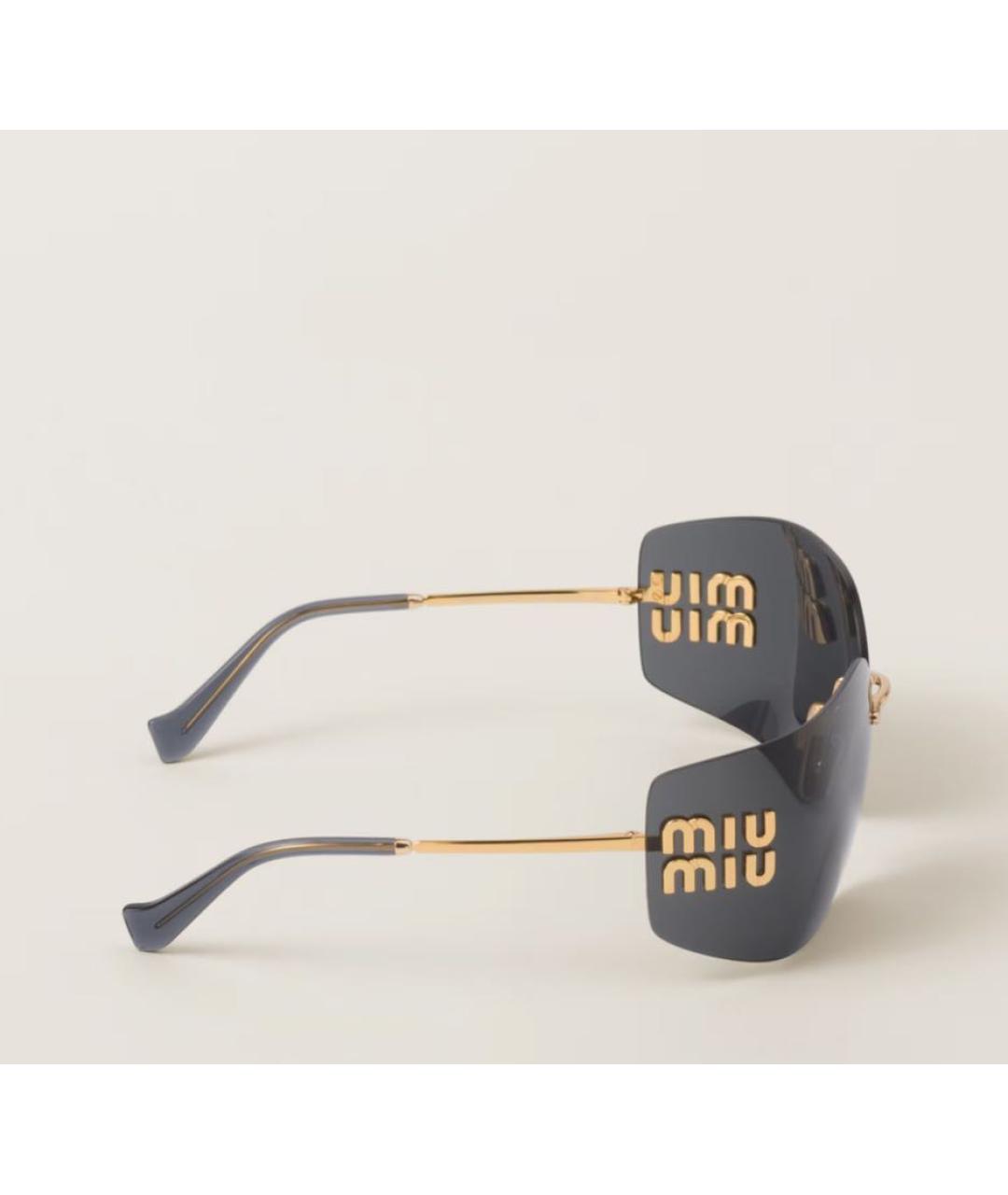 MIU MIU Черные металлические солнцезащитные очки, фото 2