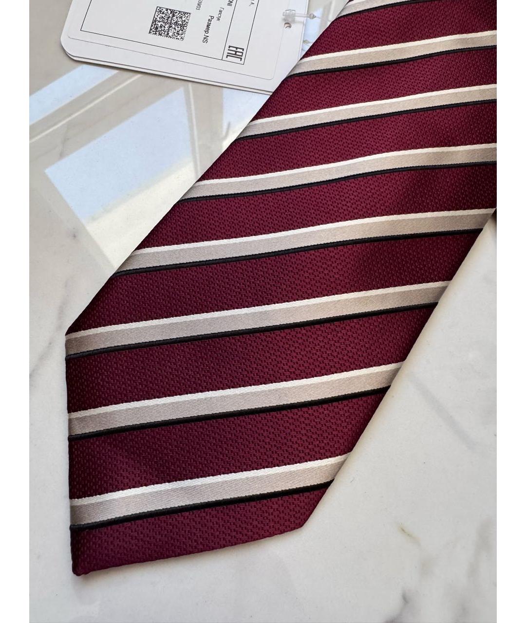 BRIONI Бордовый шелковый галстук, фото 3