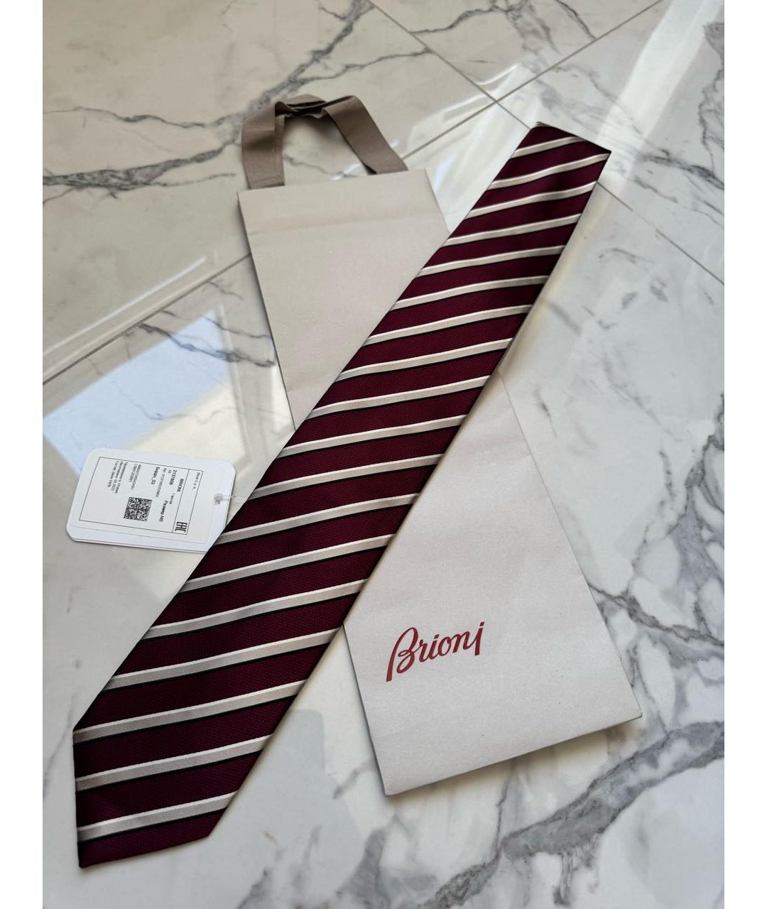 BRIONI Бордовый шелковый галстук, фото 2
