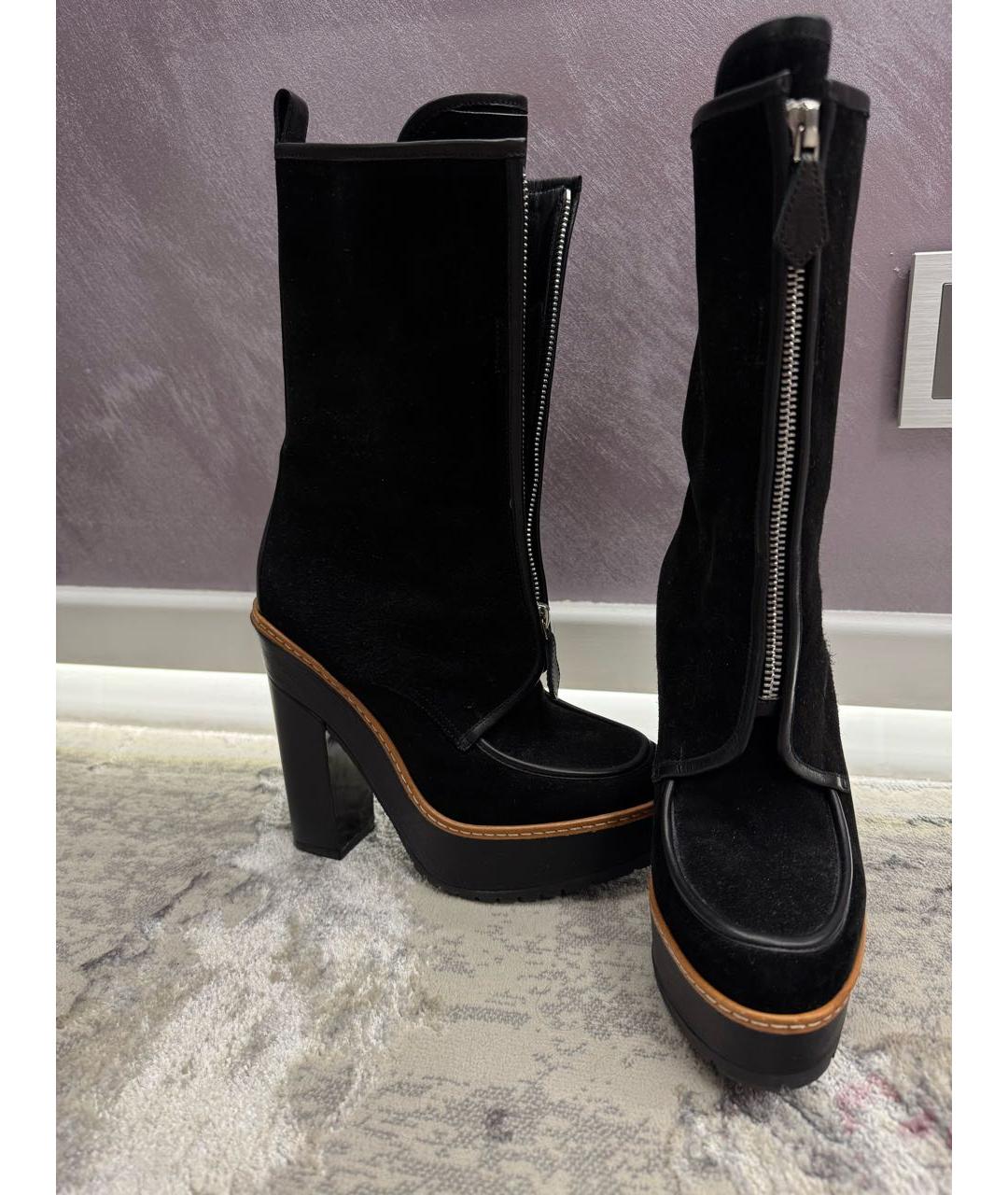 HERMES Черные замшевые ботильоны, фото 5