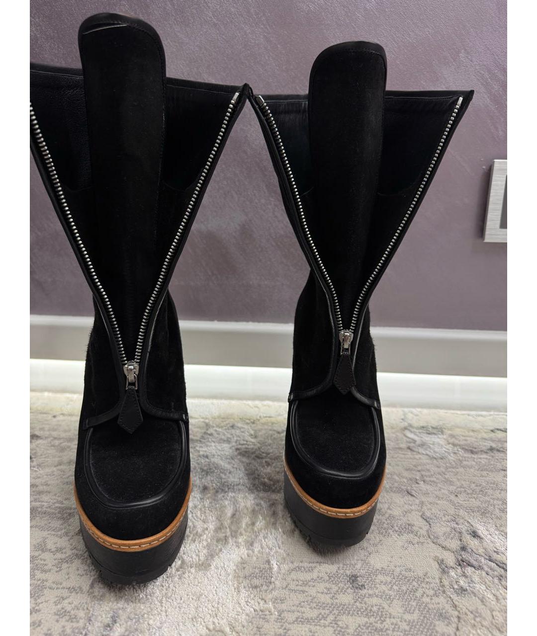 HERMES Черные замшевые ботильоны, фото 4