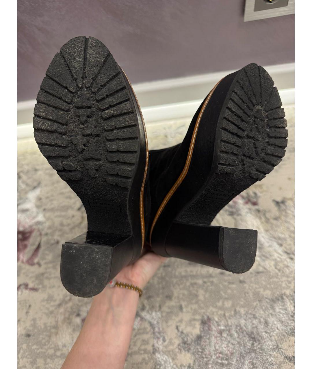 HERMES Черные замшевые ботильоны, фото 3