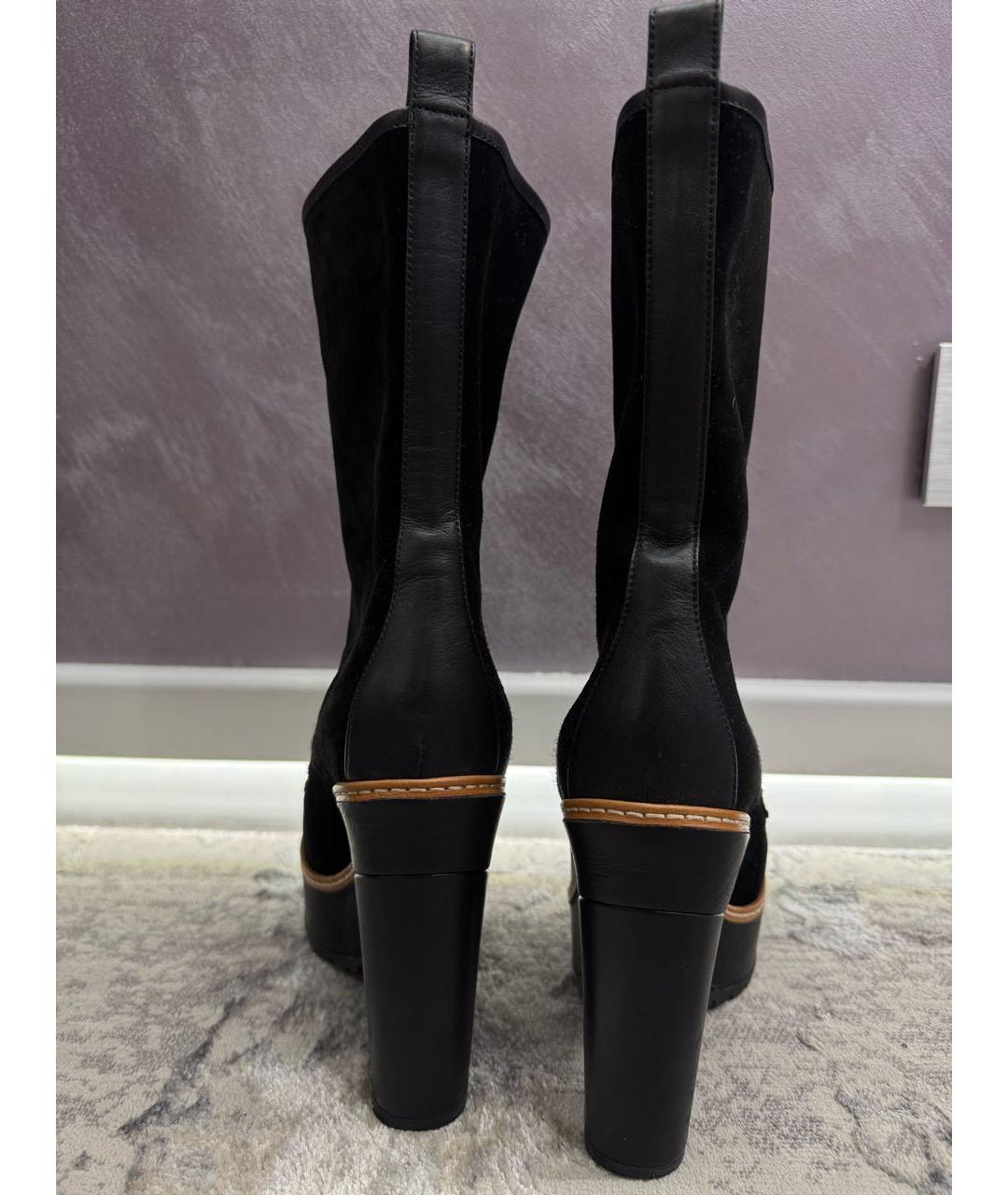 HERMES Черные замшевые ботильоны, фото 2