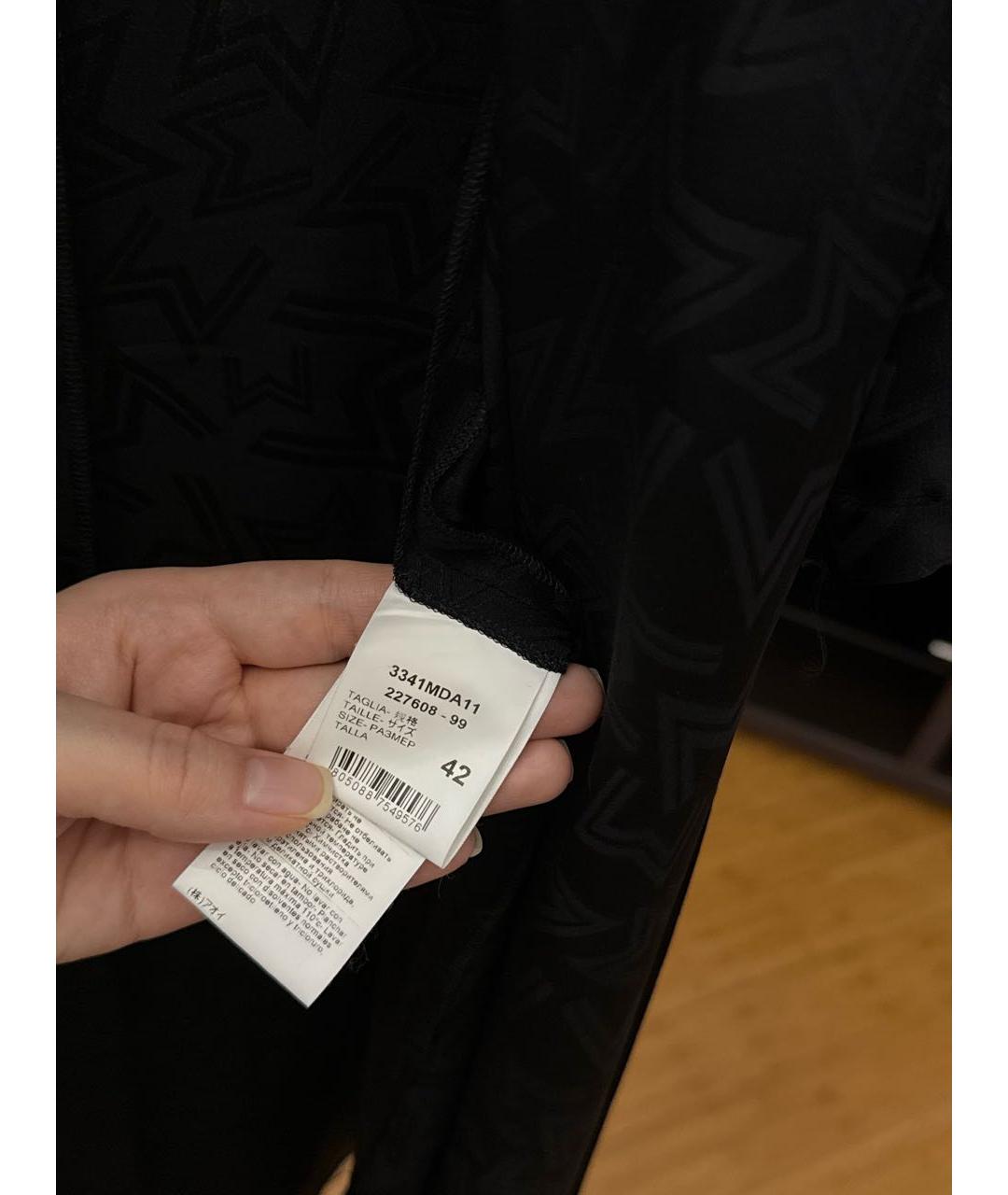 MSGM Черное шелковое повседневное платье, фото 6