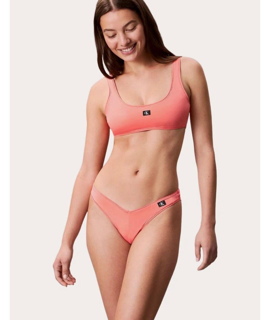 CALVIN KLEIN Коралловый полиамидовый купальник, фото 2